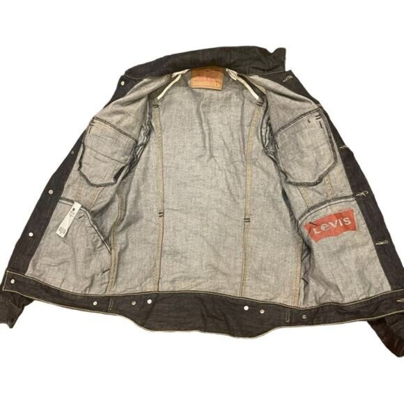 Levis Denim Trucker Jacket Dark Wash Medium Size M - Picture 9 of 15